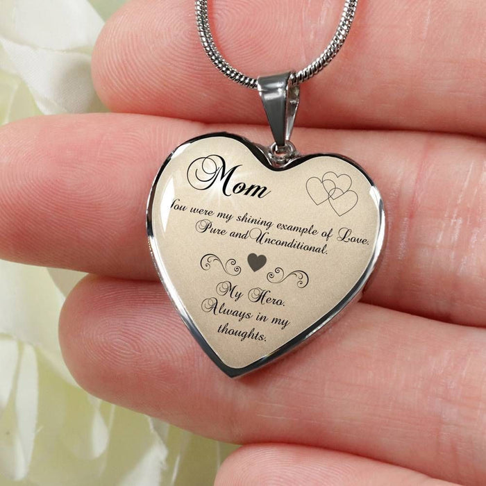 My Hero Always In My Thought Heart Pendant Necklace Gift For Mama