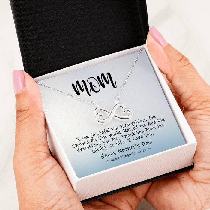 To Mom You Showed Me The World Infinity Heart Necklace Gift For Mom Mother's Day Gift Ideas