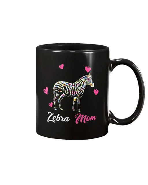 Zebra Mom For Animal Lovers Mothers Day Black Mugs