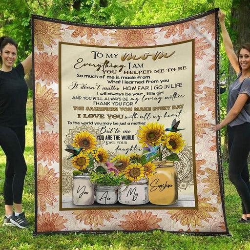I Love You With All My Heart Sunflowers Daughter To Mom Gift - Fleece Blanket