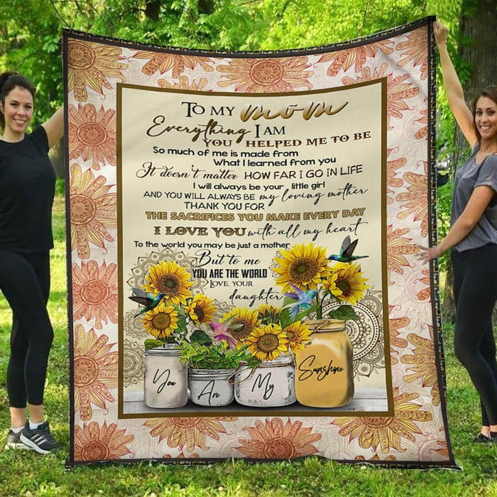 I Love You With All My Heart Sunflowers Daughter To Mom Gift - Fleece Blanket