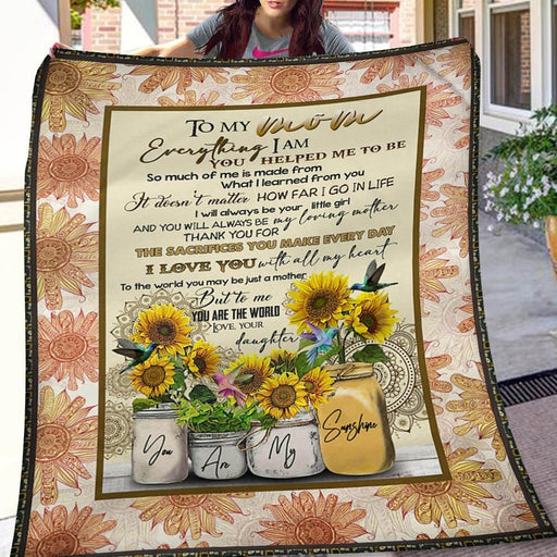 I Love You With All My Heart Sunflowers Daughter To Mom Gift - Fleece Blanket