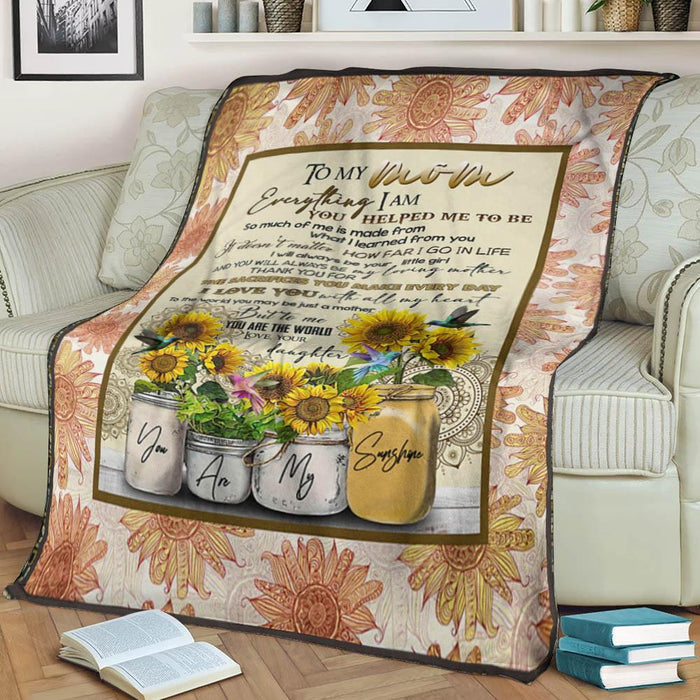 I Love You With All My Heart Sunflowers Daughter To Mom Gift - Fleece Blanket