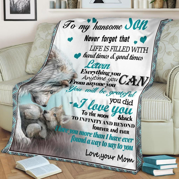 Gift to Son from Mom Wolf Family Birthday Gift for Daughter Personalized Blanket