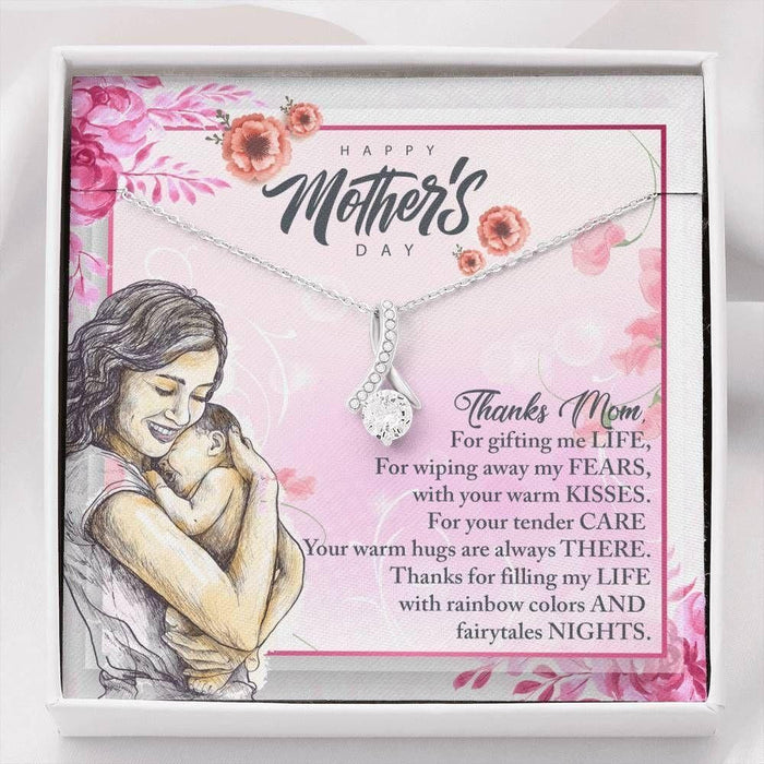 Thanks Mom For Gifting Me Life Alluring Beauty Necklace Gift For Mom Mother's Day Gift Ideas