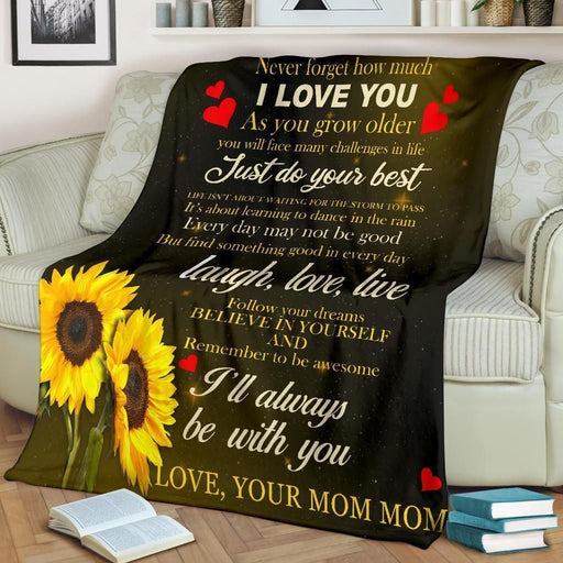 To My Son Sunflower Fleece Blanket Gift From Mom NH1911