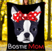 Customs Blanket Boston Terrier Dog Blanket - Perfect Gift For Mom - Fleece Blanket