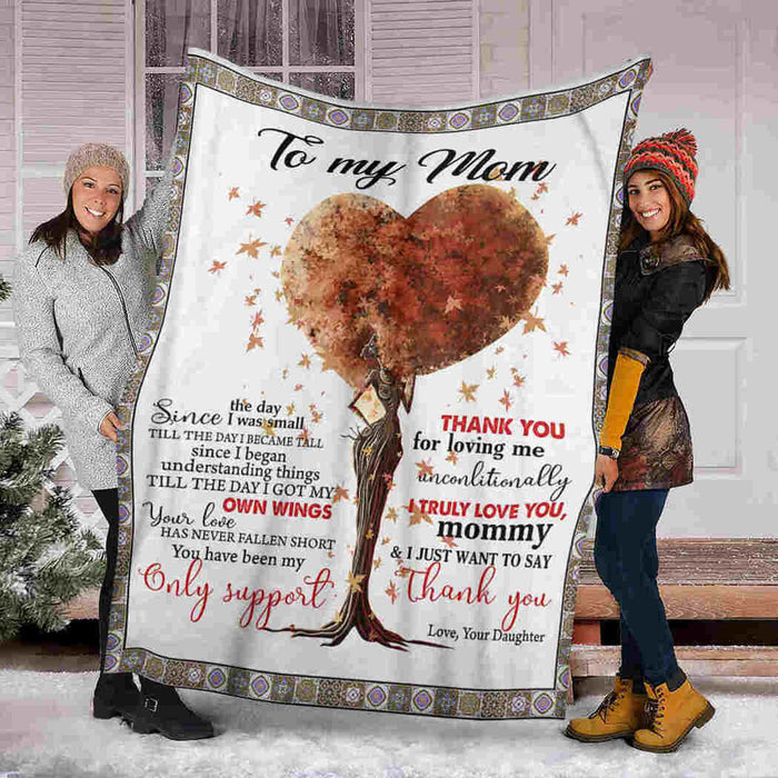 To My Mom Tree Heart Thank You Mom Fleece Blanket Gift For Mom Mother's Day Gift Ideas