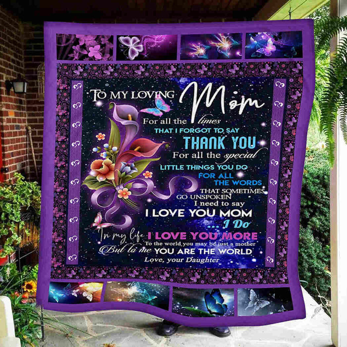To My Loving Mom I Love You Mom Fleece Blanket Gift For Mom Mother's Day Gift Ideas