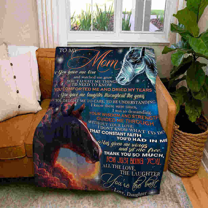To My Mom Horse You Are The Best Fleece Blanket Gift For Mom Mother's Day Gift Ideas