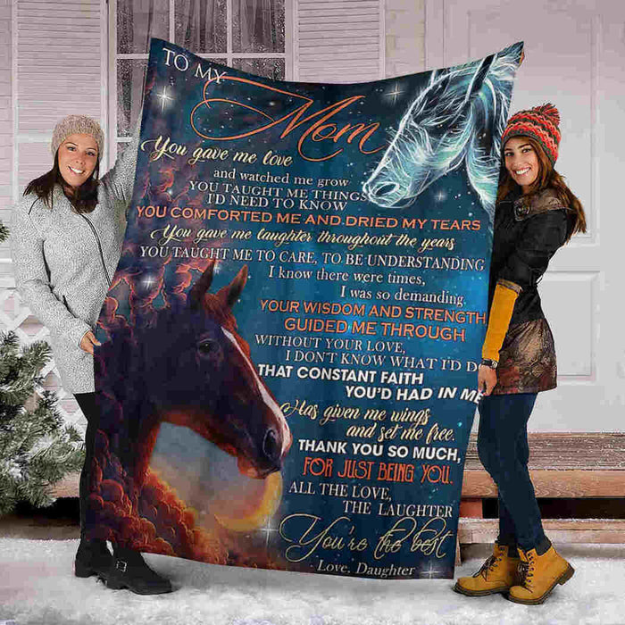 To My Mom Horse You Are The Best Fleece Blanket Gift For Mom Mother's Day Gift Ideas