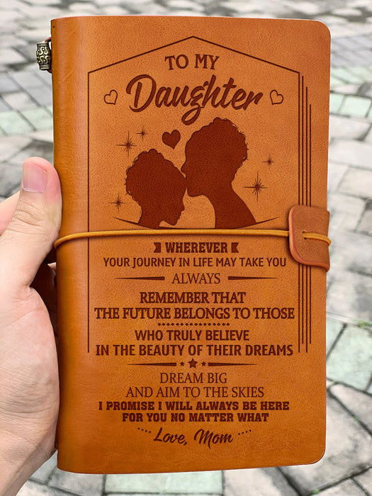 Mom To Daughter Believe In The Beauty Of Dreams Leather Journal Gift For Mom Mother's Day Gift Ideas