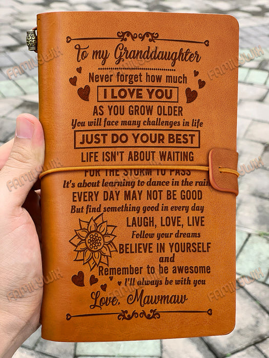 Mawmaw To Granddaughter, Believe In Yourself Leather Journal SHF56F