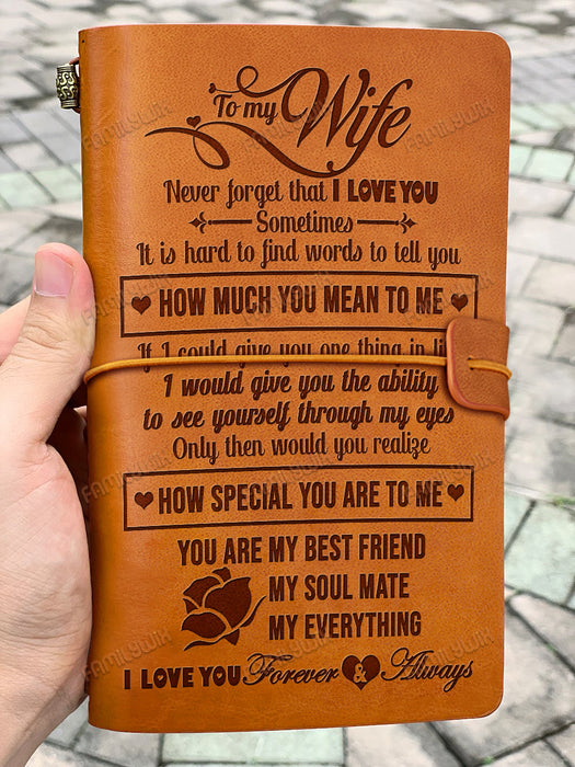 My Wife, Never Forget That I Love You Leather Journal SX81