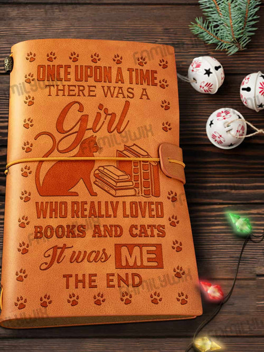 Books And Cats Leather Journal DNL1151