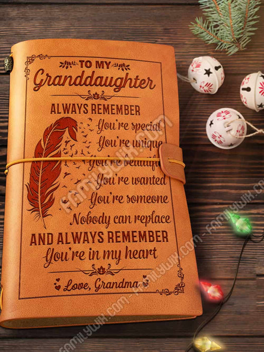 You're In My Heart, Grandma To Granddaughter Leather Journal NHF24