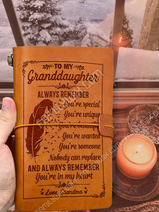 You're In My Heart, Grandma To Granddaughter Leather Journal NHF24