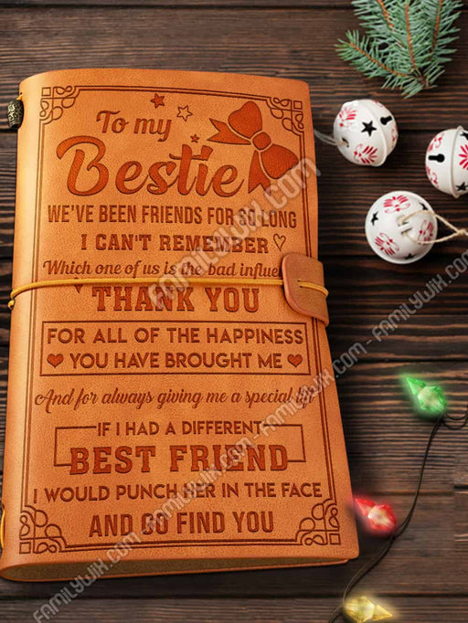 To My Bestie, Thank You For Always Giving Me A Special Lift - Leather Journal DNL1239
