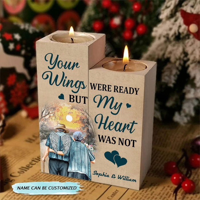 Your Wings Was Ready But My Heart Was Not Personalized Without Heart Candle Holder Gift For Mom Mother's Day Gift Ideas