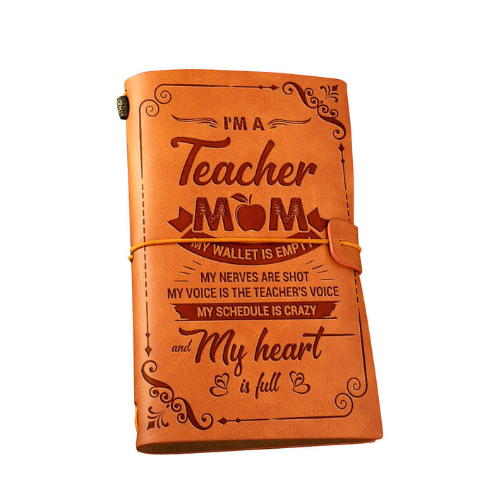 I'M A Teacher Mom Leather Journal Gift For Mom Mother's Day Gift Ideas