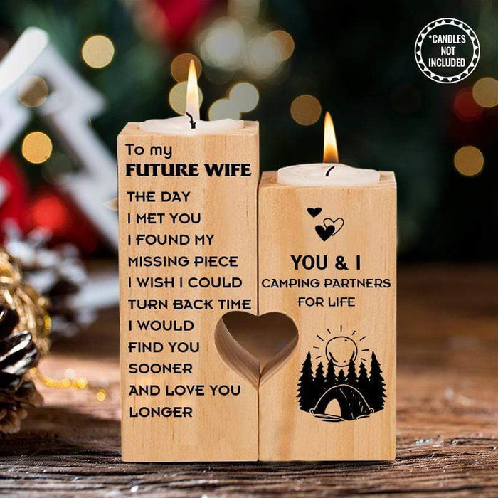 Camping Lover To My Future Wife You & I Camping Partners For Life Candle Holder Gift For Mom Mother'S Day Gift Ideas
