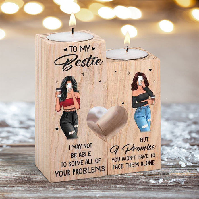 To My Bestie I May Not Be Able To Solve All Of Your Problems But Candle Holder Gift For Mom Mother's Day Gift Ideas