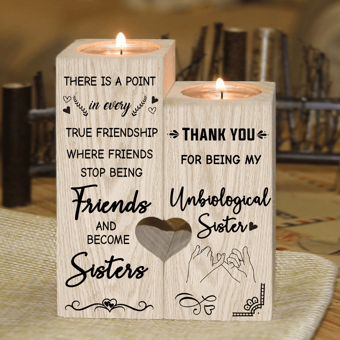 Thank You For Being My Unbiological Sister Candle Holder Gift For Mom Mother's Day Gift Ideas