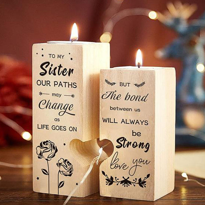 To My Sister Vintage Best Friends Forever Candle Holder Gift For Mom Mother's Day Gift Ideas