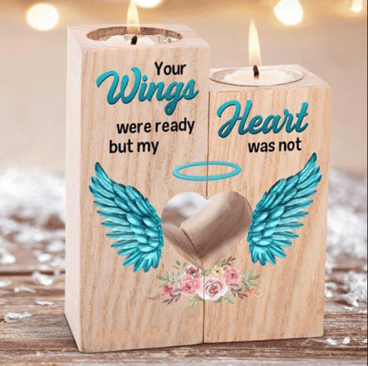 Your Wings Were Ready But My Heart Was Not Candle Holder Gift For Mom Mother's Day Gift Ideas