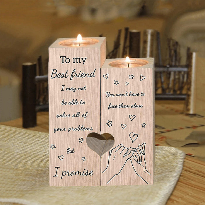 To My Best Friend I Promise You Won'T Have To Face Them Alone Candle Holder Gift For Mom Mother's Day Gift Ideas