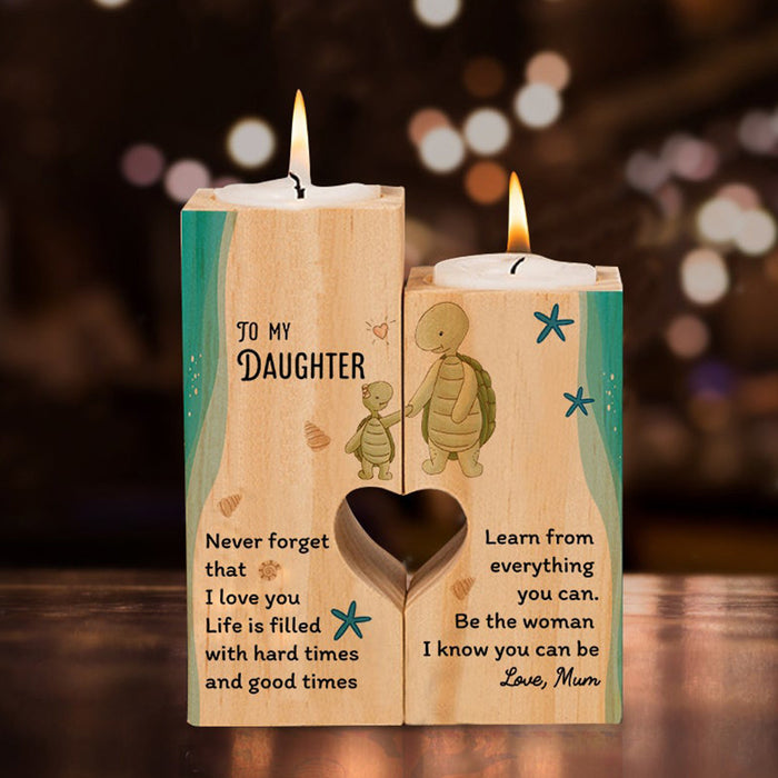 To My Daughter Learn From Everything You Can Turtle Candle Holder Gift For Mom Mother's Day Gift Ideas