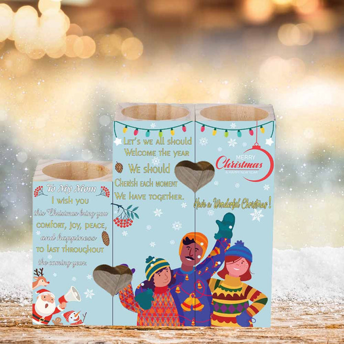 To My Mom Personalized We Have Together Have A Wonderful Christmas Candle Holder Gift For Mom Mother's Day Gift Ideas