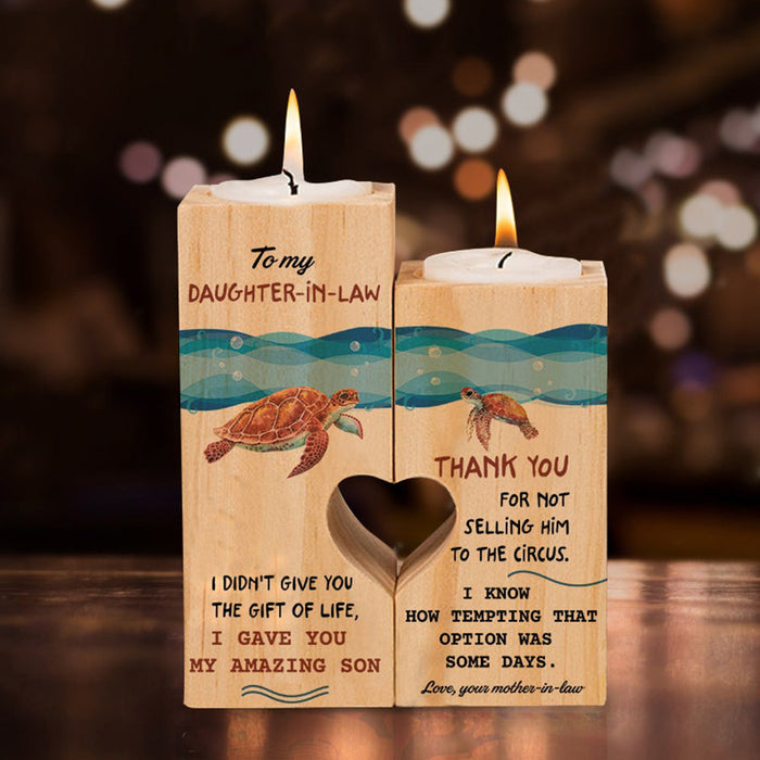 To My Daughter-In-Law I Gave You My Amazing Son Candle Holder Gift For Mom Mother's Day Gift Ideas