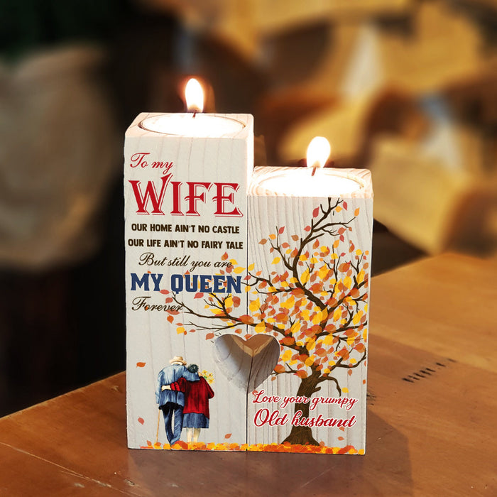 To My Wife-You Are My Queen Forever Candle Holder Gift For Mom Mother's Day Gift Ideas