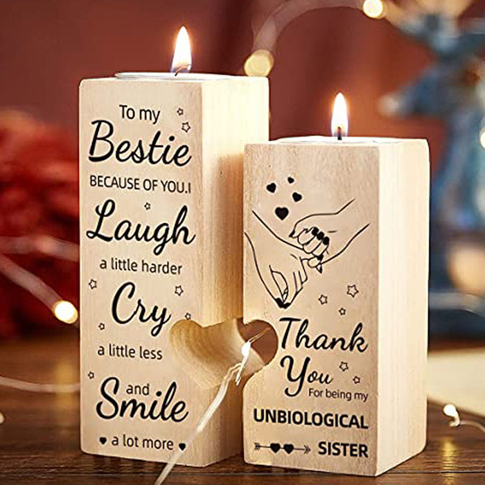 Thank You For Being My Unbiological Sister Candle Holder Gift For Mom Mother's Day Gift Ideas