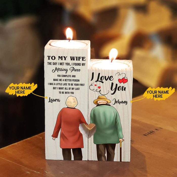 To My Wife You Make Me A Better Person Custom Name Couple Candle Holder Gift For Mom Mother's Day Gift Ideas