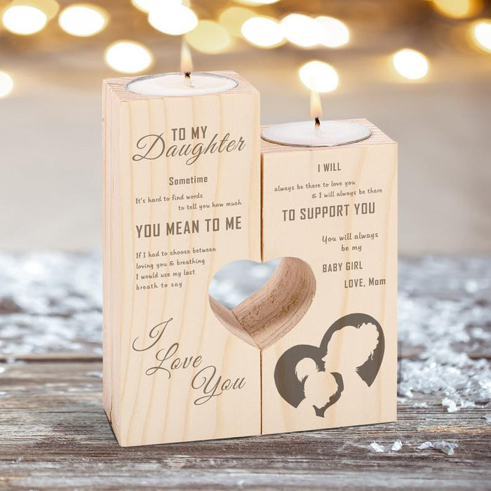 To My Daughter-I Love You-Candle Holder Candlestick Candle Holder Gift For Mom Mother's Day Gift Ideas