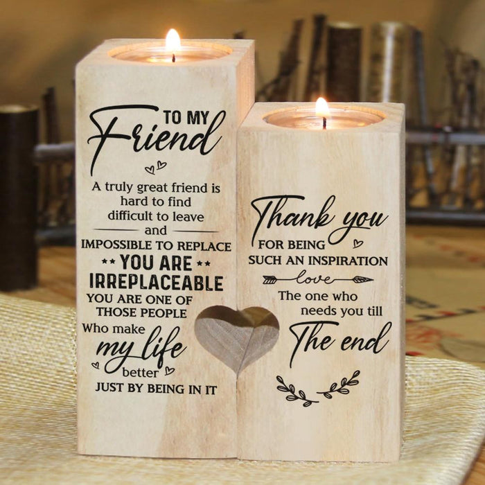 To My Friend You Are Irreplaceable Candle Holder Gift For Mom Mother's Day Gift Ideas