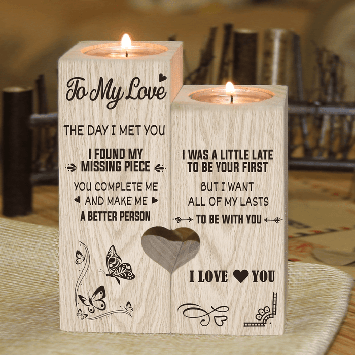 To My Love You'Re My Missing Piece Candle Holder Gift For Mom Mother's Day Gift Ideas