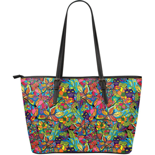 Pattern Print Trippy Leather Tote Bag Gift For Mom Mother's Day Gift Ideas