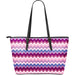 Zig Zag Pattern Print Leather Tote Bag Gift For Mom Mother's Day Gift Ideas