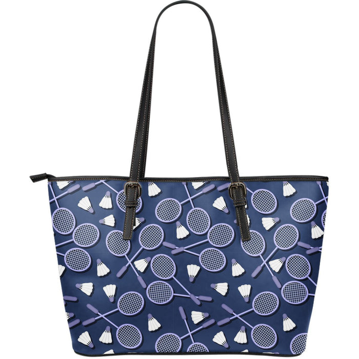 Badminton Pattern Print Leather Tote Bag Gift For Mom Mother's Day Gift Ideas