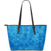 Triangle Blue Pattern Print Leather Tote Bag Gift For Mom Mother's Day Gift Ideas