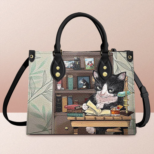 Bookkeeping Cat Leather Handbag Gift For Mom Mother'S Day Gift Ideas