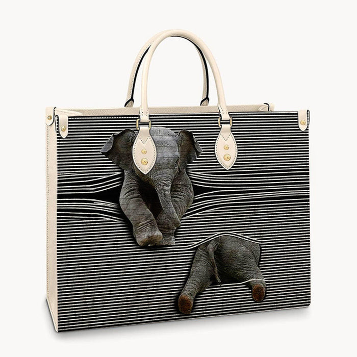 Elephant On The Wall Leather Handbag Gift For Mom Mother'S Day Gift Ideas