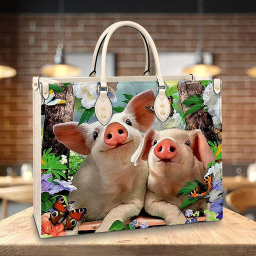 Piglet Sisters Leather Handbag Gift For Mom Mother'S Day Gift Ideas
