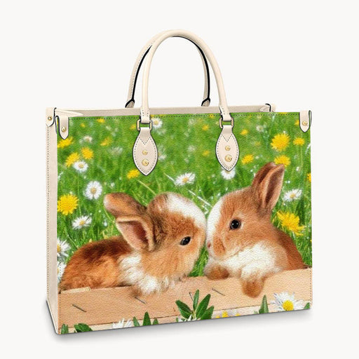 Sister Bunny Leather Handbag Gift For Mom Mother'S Day Gift Ideas