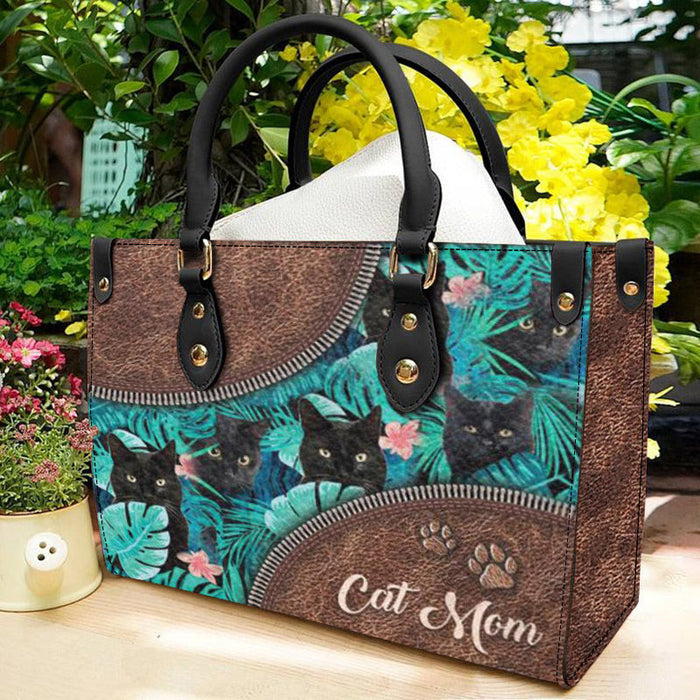 Cat In The Bush Leather Handbag Gift For Mom Mother'S Day Gift Ideas