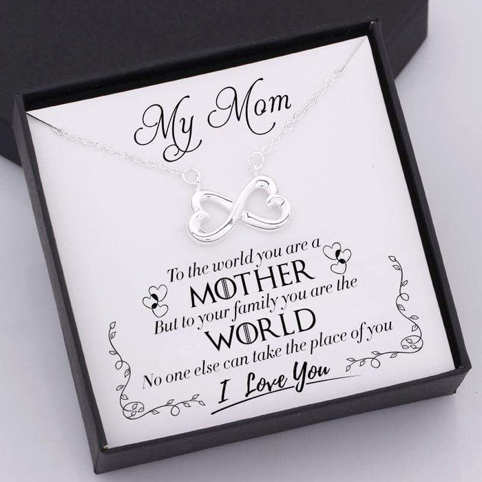 To Mom No One Else Can Take Your Place Infinity Heart Necklace Gift For Mom Mother'S Day Gift Ideas
