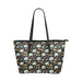 Camper marshmallow Camping Design Print Leather Tote Bag